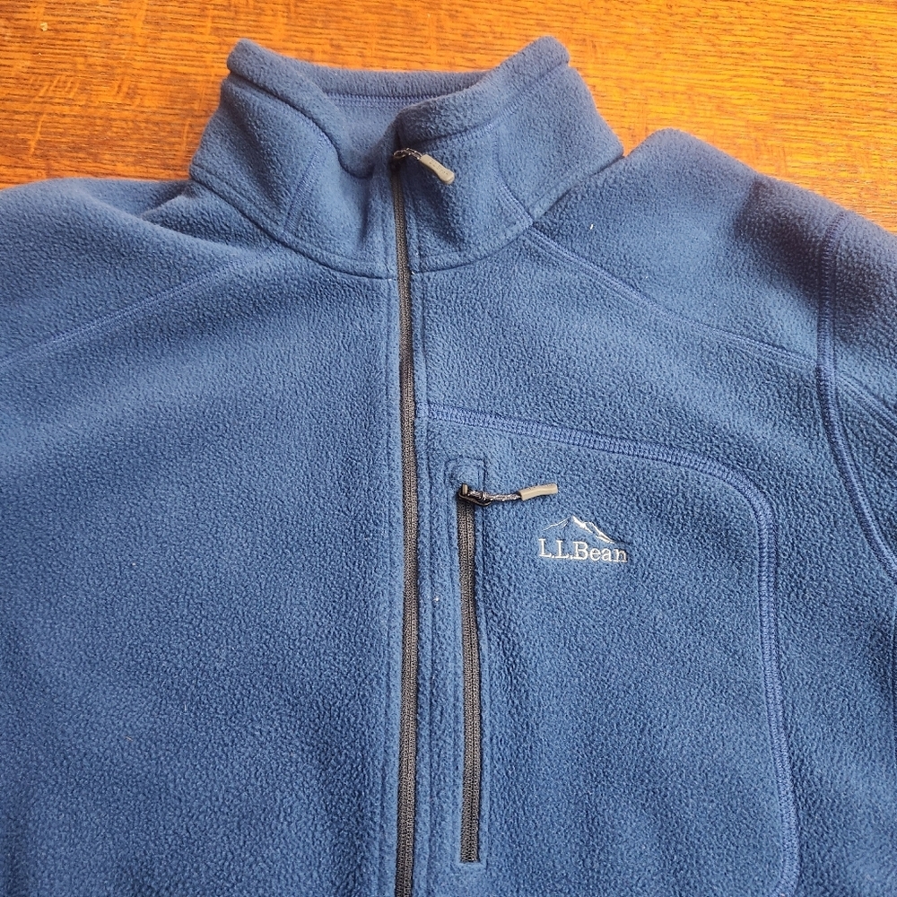 LL Bean Fleece Pullover Mens Medium Blue Long Sleeve Sweater 1/4 Zip Outdoor - Picture 6 of 11